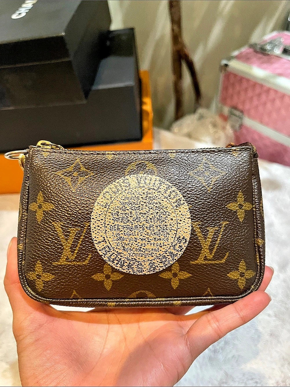 Louis Vuitton Monogram Trunks and Bags Mini Pochette Accessoires with extra stra